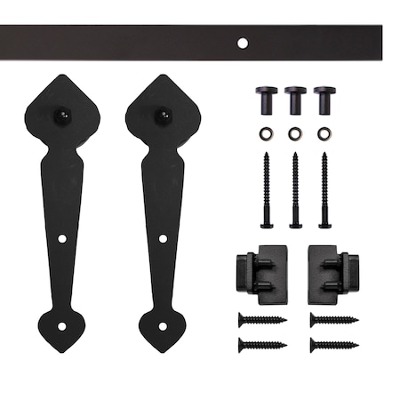 Quiet Glide Soft Close 48" Black Spade Mini Single Barn Door Hardware NT.1310.10.08-48-SC